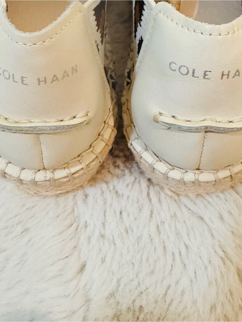 Cole Haan Leopard-Print Espadrilles in White, Brown, Black 7.5